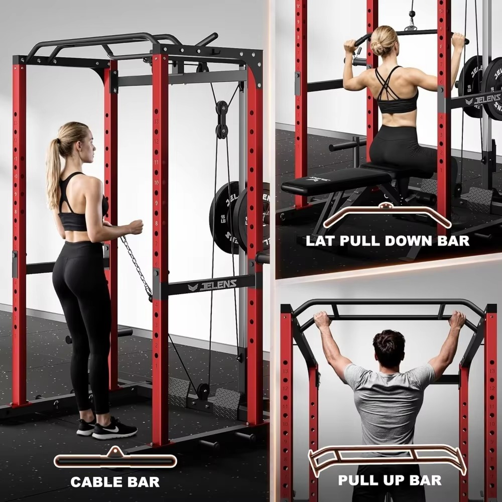 Home Gym Rack With Cables - S21 Power Cage رف متعدد الوظائف