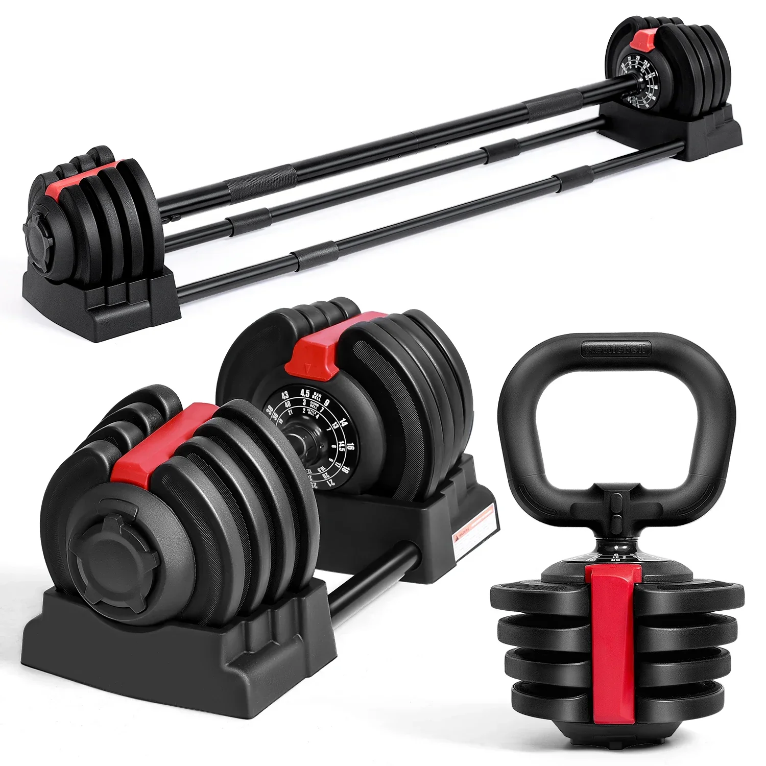 Home Gym Kettlebells - مجموعة أوزان KERDOM 1-Sec قابلة للتعديل