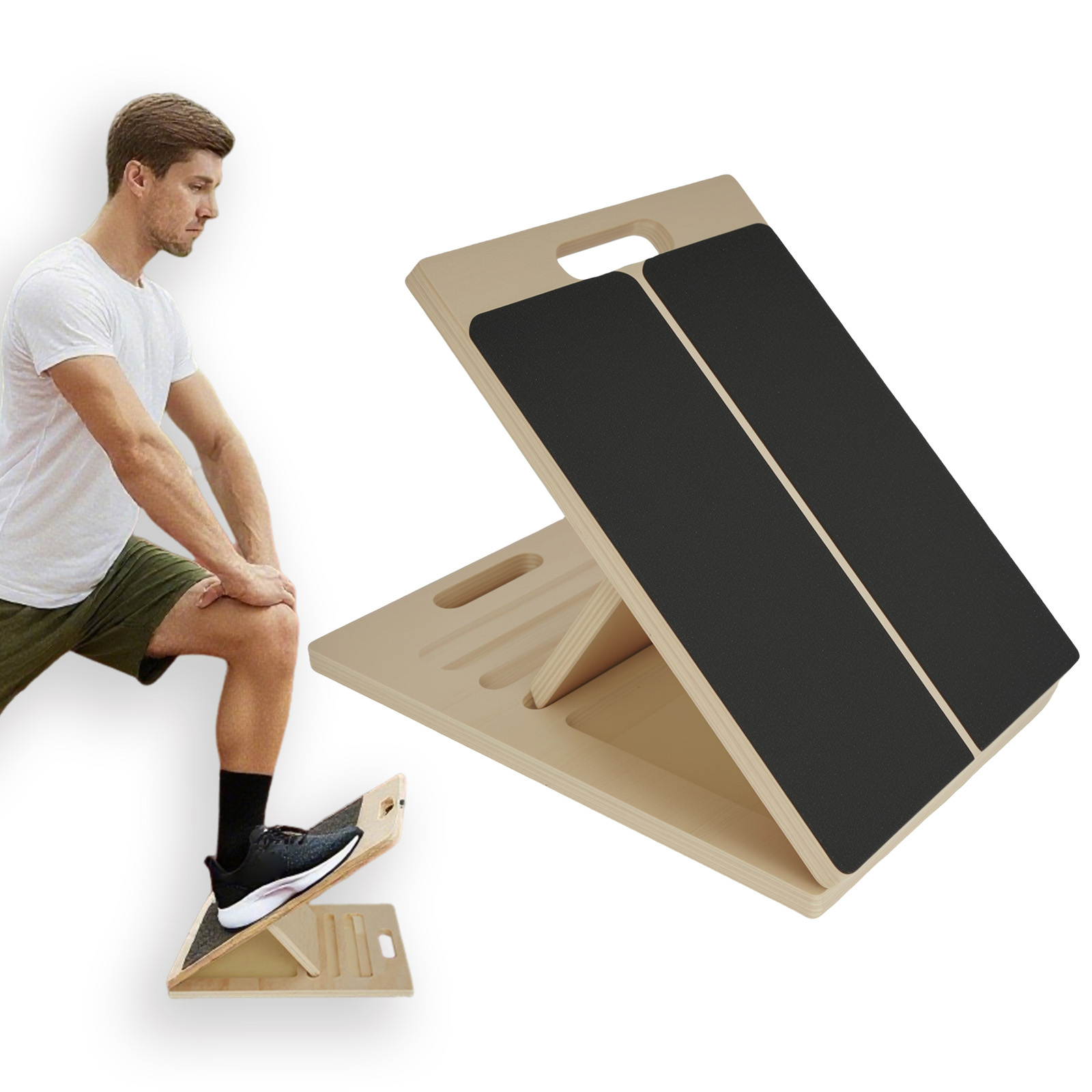 Seated Calf Raise - لوح تمدد خشبي محمول غير قابل