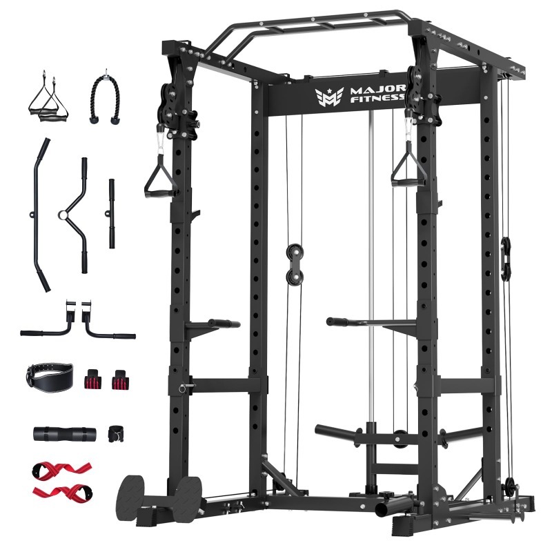 Home Gym Rack With Cables - قفص القوة Drone1 من MAJOR FITNESS،