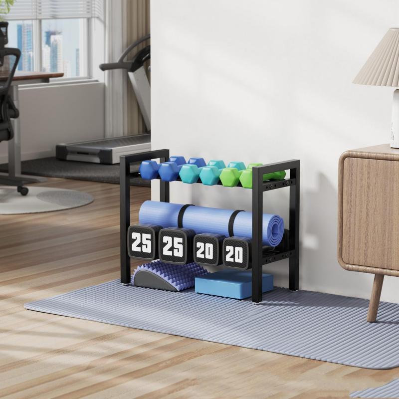 Home Gym Kettlebells - حامل دمبل معدني قابل للتعديل، تخزين