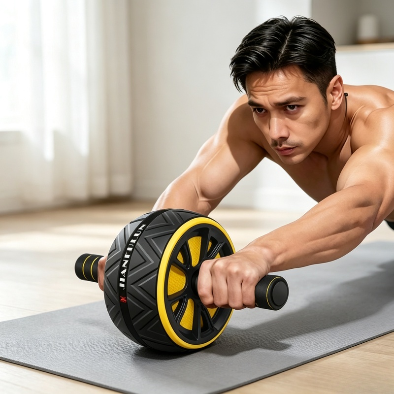 Home Gym Technogym - عجلة تمارين البطن غير القابلة للانزلاق،
