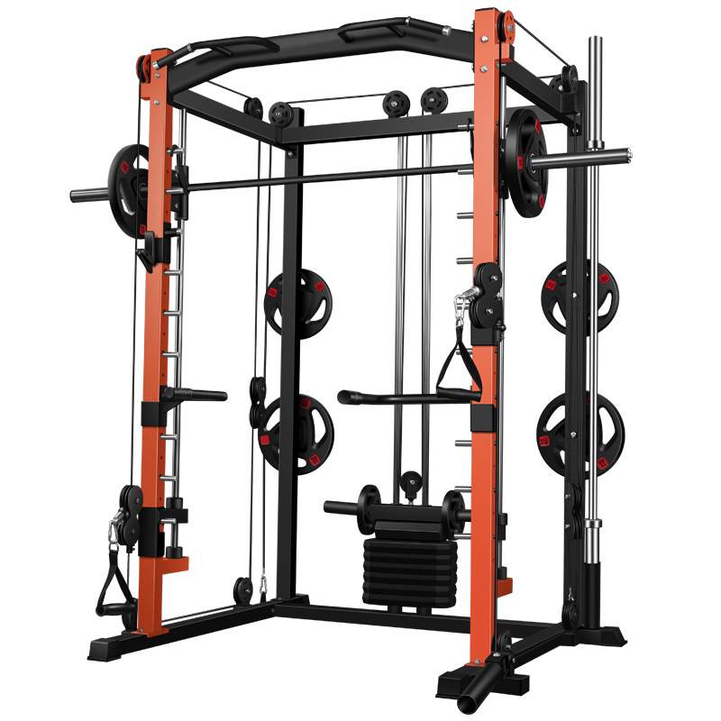 Home Gym Rack With Cables - معدات رياضية منزلية متعددة الوظائف: رف