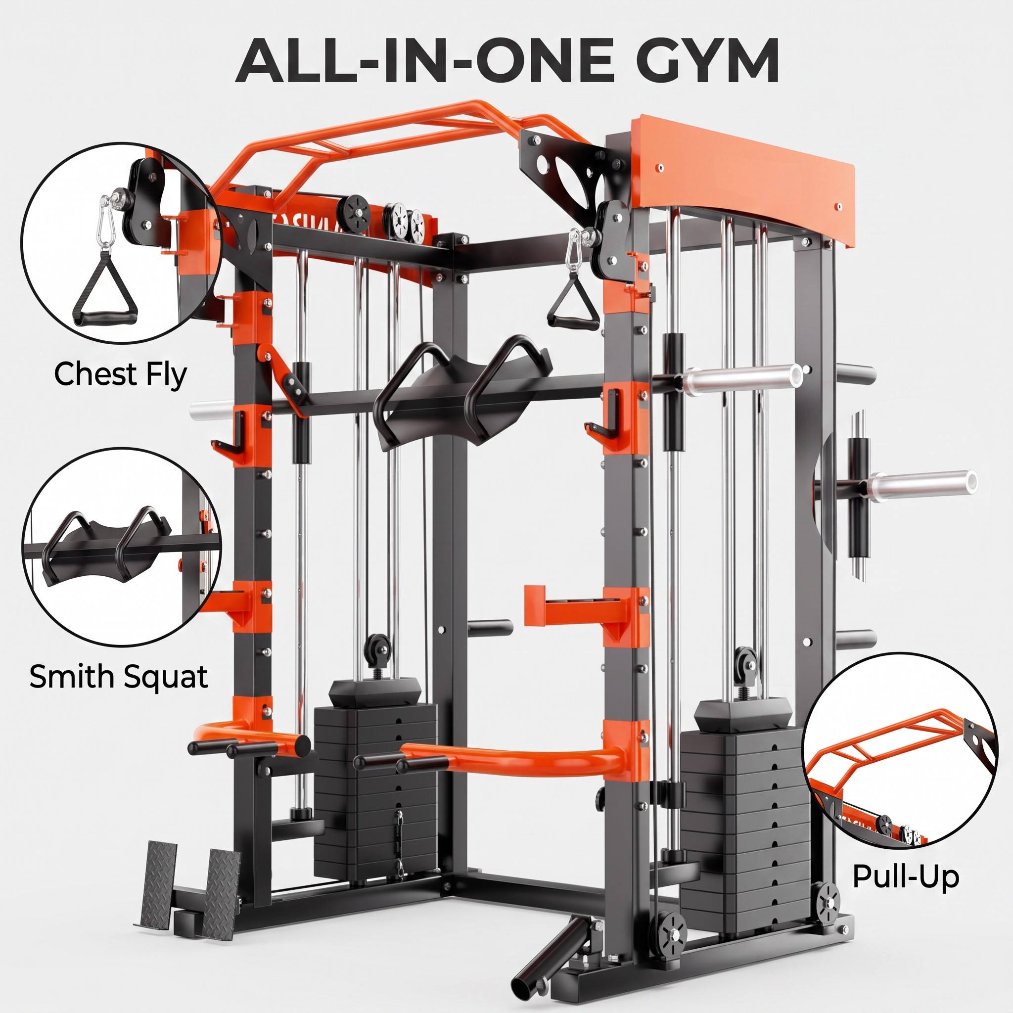 جهاز سميث متعدد الوظائف 6 في 1 - مراجعة Home Gym Rack With Cables وسعره
