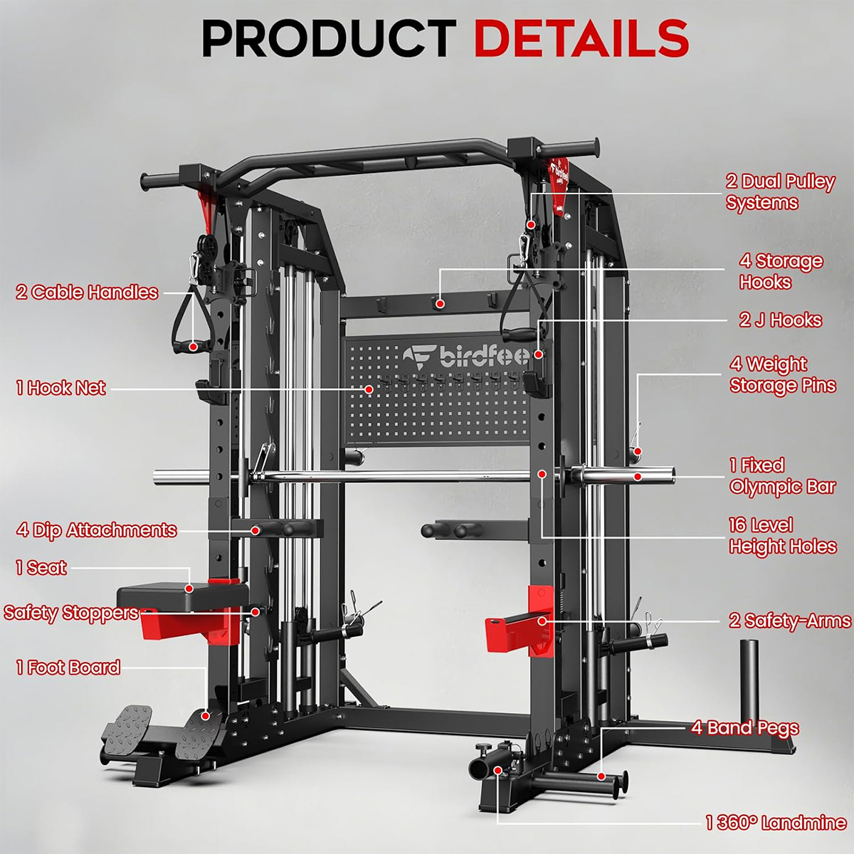 بووبو باور كيج متعدد الوظائف ب - مراجعة Home Gym Rack With Cables وسعره