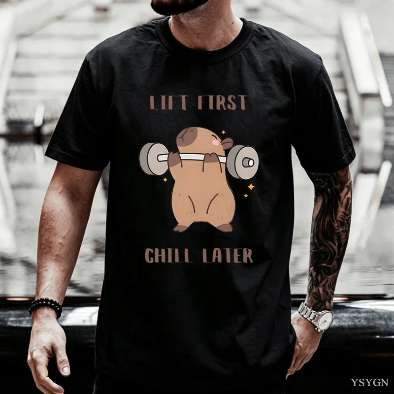 تي شيرت رجالي بطبعة رسومية لرف - مراجعة Home Gym China وسعره